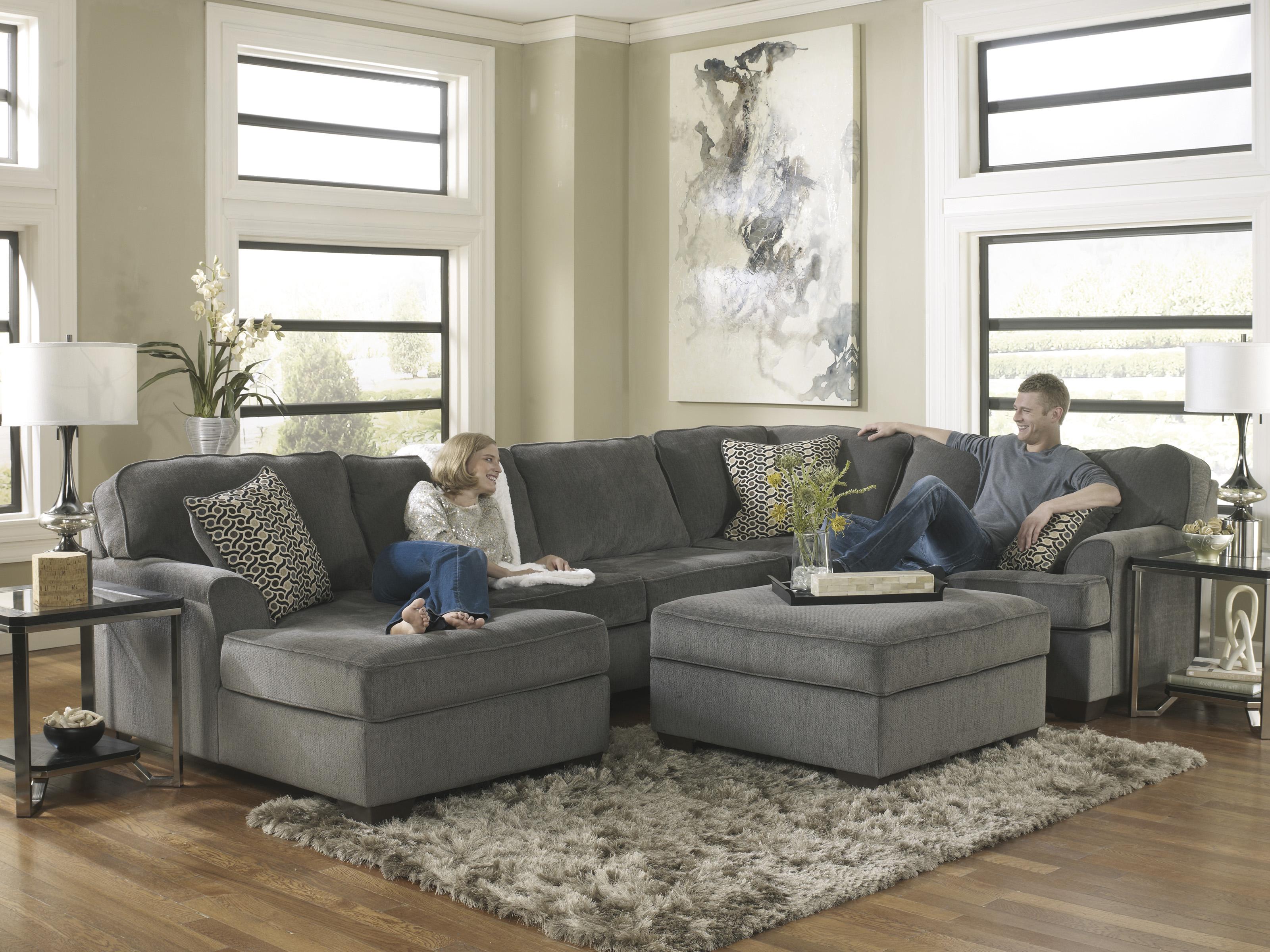 Ashley Furniture Loric Smoke Contemporary 3Piece Sectional with Left
